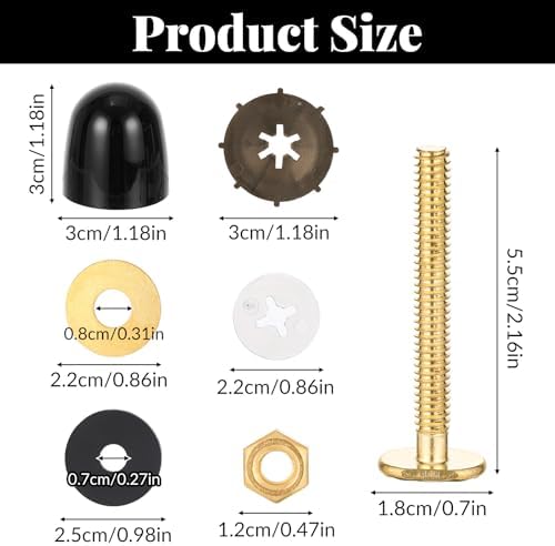 Toilet Bolts for Floor, 2 Pack Toilets Floor Bolts and Caps Closet Metal Flange - Image 3