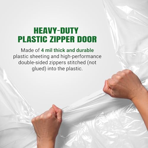 CALPALMY Plastic Zipper Door Dust Protector, 4 ft x 7 ft Heavy-Duty Plastic - Image 4
