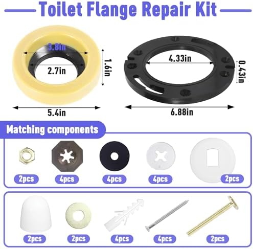 1 Set Toilet Flange with Extra Thick Wax Ring Replacement Kit - Image 3