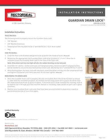 RectorSeal Guardian Drain Lock GDL3000 Floor Sink Drain, Innovative Design - Image 3