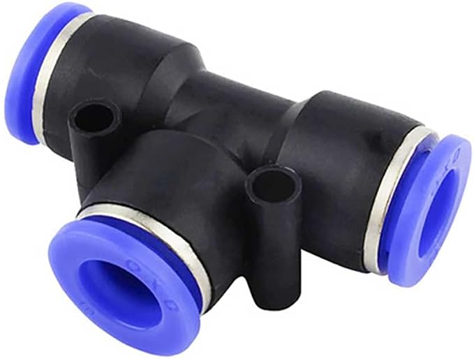 1/4" OD Push to Connect Tee Fitting 3 Way T Shape Quick Push Lock Adapter - Image 2