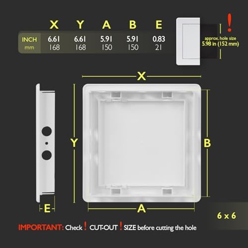 6x6 Access Panel for Drywall and Ceiling – White ABS Plastic Door Panel - Image 3