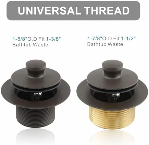 WELSAN Oil Rubbed Bronze Tub Drain and 1 Hole Faceplate Overflow Bath Kit - Image 4