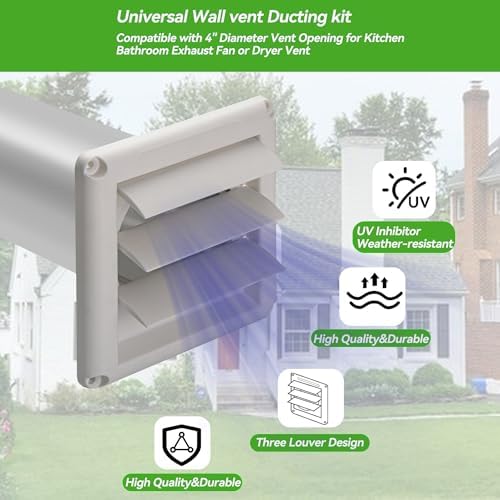 Dryer Vent Kit with Hose, Duct Connector, Dryer Vent Cover Outside Connector - Image 4