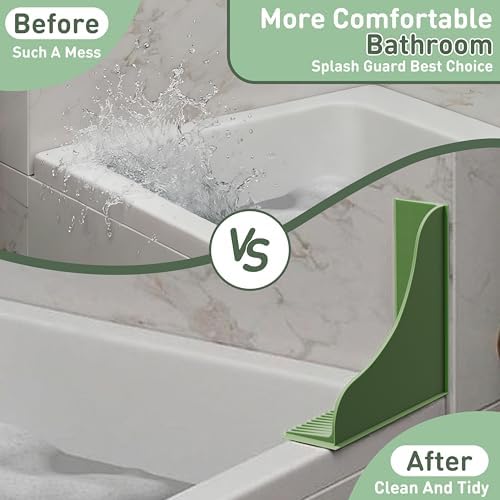 Roslim 2-Pack All-Silicone Shower Splash Guard, Bath Tub Corner Water Blocker - Image 5