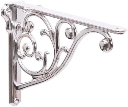 Khtumeware Polished Nickel Shelf Bracket 5 Inch, 4 Pack Small Decorative by khtumeware