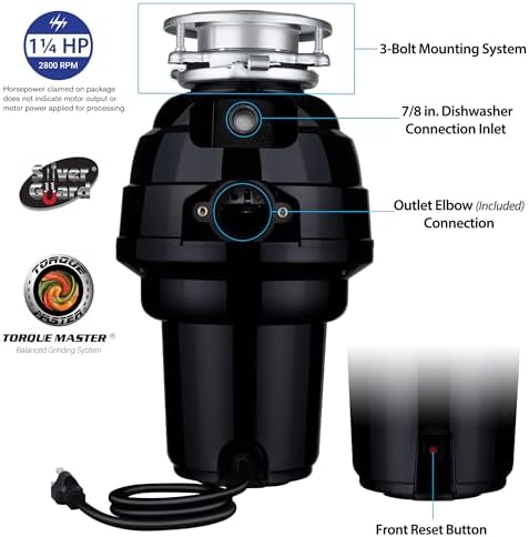 Waste Maid Garbage Disposal, Continuous Feed, 1-1/4 HP Premium - Image 3