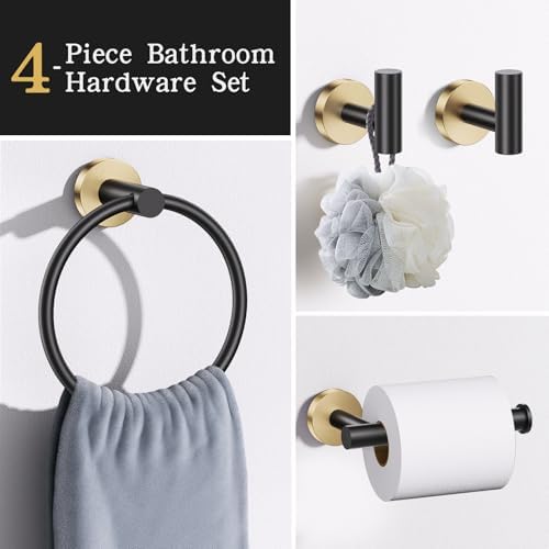 Lairuier Bathroom Hardware Set, 4-Piece Towel Holder Set Include Toilet Paper - Image 3