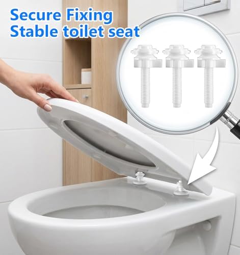 6 Pcs Toilet Seat Screws Replacement Kit, Plastic Toilet Seat Bolt and Nut - Image 4