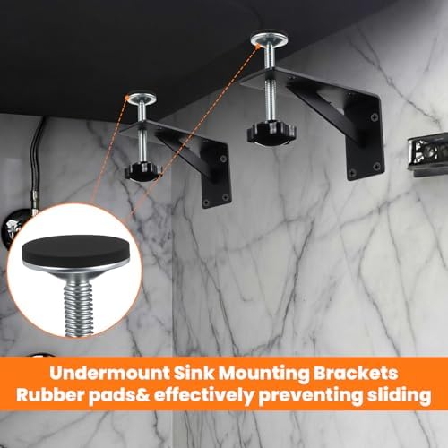 4 Pcs Undermount Sink Brackets, Heavy Duty Under Mount Sink Support Repair Kit - Image 3