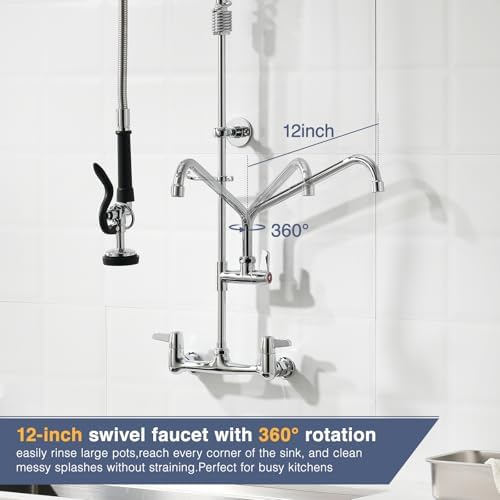 CENOSA 43" Commercial Sink Faucet Wall Mount - Image 5