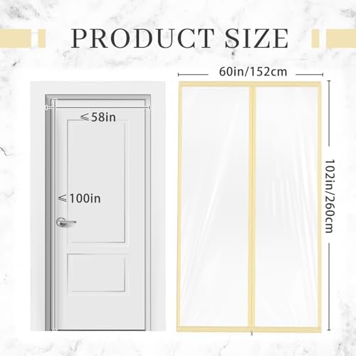 Amylove Zipper 60'' x 102'' Dust Barrier Door, 5 x 8.5 ft Temporary Wall - Image 2