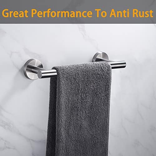 Nolimas 9 Inch Silver Bath Hand Towel Bar SUS 304 Stainless Steel Towel Rod - Image 5