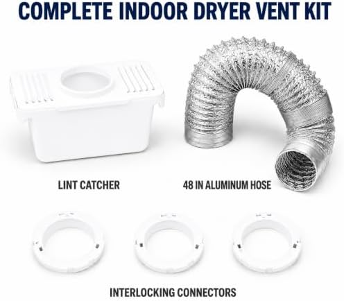 Indoor Dryer Vent Kit for Electric Dryers, Lint Catcher & Hose Attachment - Image 2