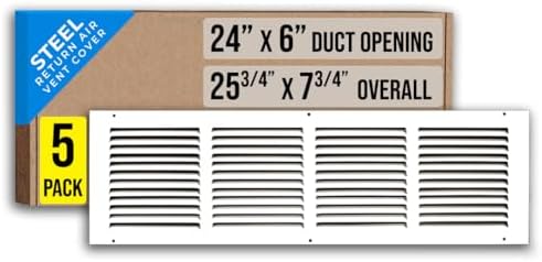 Fits 24x6 Duct Opening | Steel Return Air Grille by Handua | Vent Cover Grill by Handua