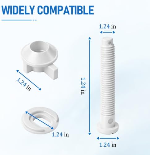 5 Pack Toilet Seat Screws Kit, Plastic Bolts Nuts & Washers - Image 3