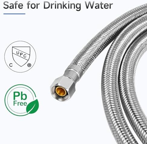 6 FT Dishwasher Installation Kit, Braided Stainless Steel Dishwasher Water - Image 3