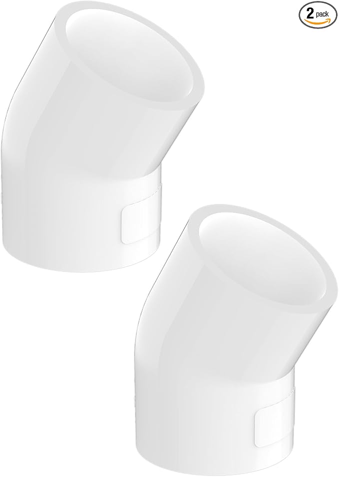 2-Pack 2 Inch 45 Degree PVC Elbow Pipe Fittings, Furniture Grade SCH40 PVC Pipe by Unknown