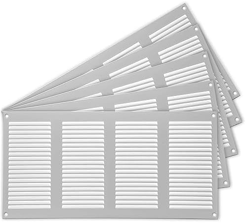 Repa Market 5-Pack Air Vent Cover 16x8 Inch White Galvanized Steel Louvered by RepaMarket