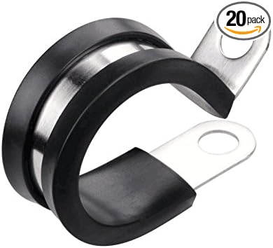 LOKMAN 20 Pack 5/16 Inch Stainless Steel Cable Clamp, Rubber Cushioned by LOKMAN