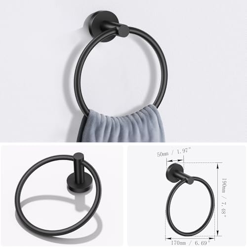 Lairuier Bathroom Hardware Set, 4-Piece Towel Bar Set Include Toilet Paper - Image 3