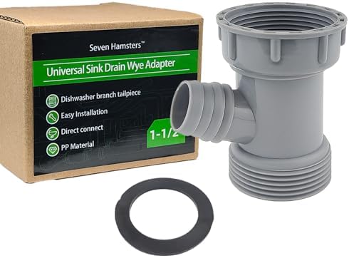 Dishwasher Drain Pipe Hose Adapter Wye, Kitchen Sink Pipe Adapter Branched by Seven+Hamsters