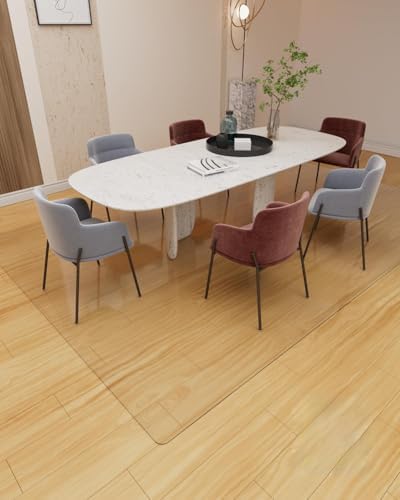 【16 Anti-Slip Stickers Included】 5'×7' Clear Vinyl Rugs by StepSoftlyLiveBoldly