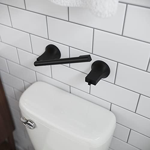 Pfister, Modern Wall Mounted Pivoting Toilet Paper Holder, Matte Black - Image 3