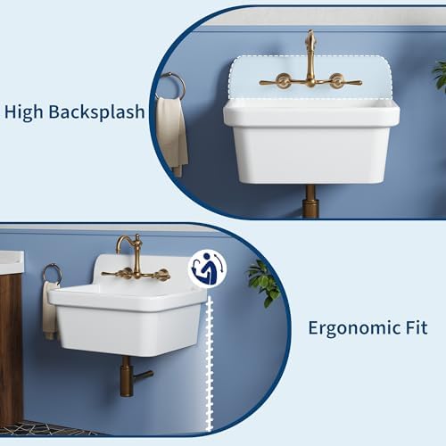 Garvee Utility Sink 24 x 20 Inch, Ceramic Laundry Sink - Image 4