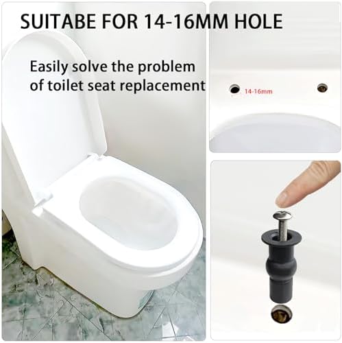 4 Pack Universal Toilet Seat Bolts and Hinge Screws, Top Mounting Fixings Kit - Image 3