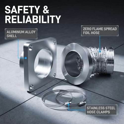 Magnetic Dryer Vent Coupling Connector Kit，2.6ft 4" Duct and two Clamps - Image 5