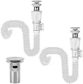 Bathroom White 2 Pack Sink Drain Kit, by Rackickyer