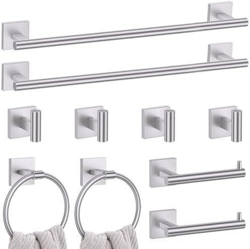 Lairuier 10-Piece Brushed Nickel Bathroom Accessories, Towel Bar Set by LairuierBathroomHardwareSet
