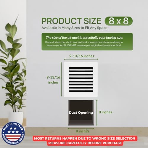 Modern Air Vent Cover 8x8 – Slim Design Aluminum Linear Slot Diffuser, - Image 3