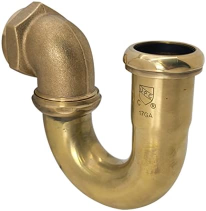 Westbrass D402LA-RAW 1-1/2" Brass LA Code P-Trap, Unfinished - Image 3