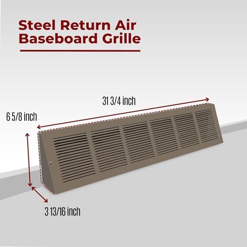Fits 30x6 Duct Opening | Steel Triangular Baseboard Return Air Grille by Handua - Image 2