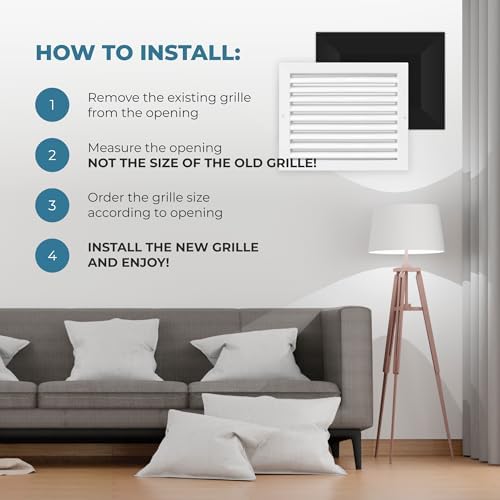 Aluminum 12 x 10 Inch Cold Air Return Vent Cover, Rustproof AC Transfer Grille - Image 5