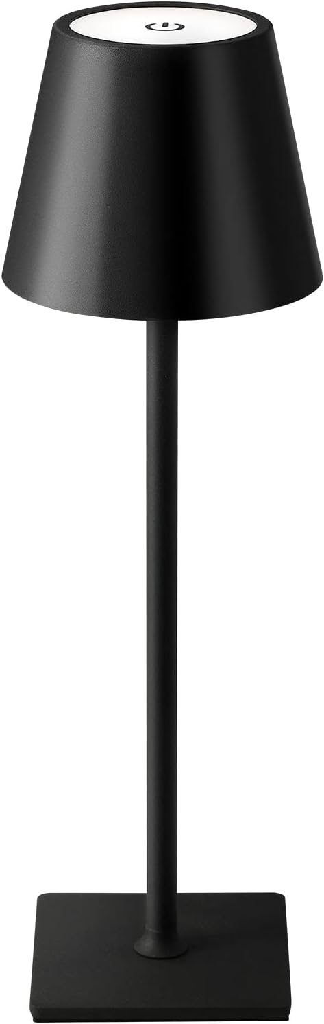 KDG Cordless Black Table Lamp, Portable Desk Lamp, 5000mAh Battery Operated | by KDG