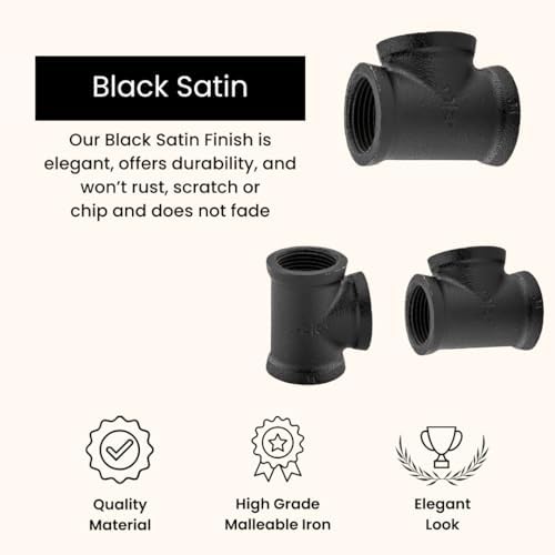 Tee 3/4" Pipe Fitting – Industrial Threaded Black Iron Pipe Fitting - Image 3