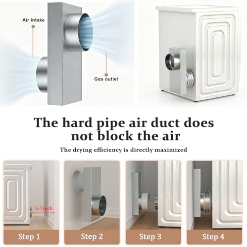 Periscope Dryer Vent, 0-5" Adjustable Dryer Vent Stainless Steel Telescoping - Image 3