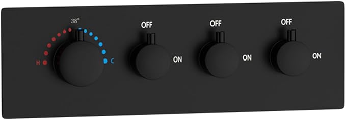 Matte Black Thermostatic Shower Mixing Valve | Concealed Mount, Pressure by KATAIS