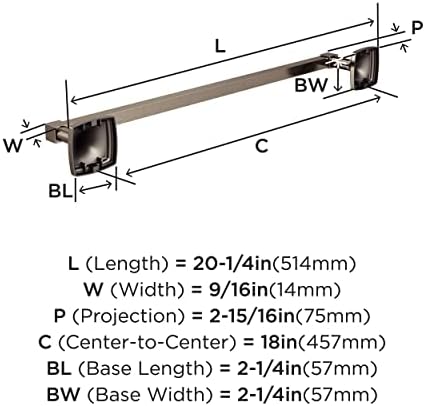 Amerock Stature 18" Brushed Nickel Towel Bar - Image 6