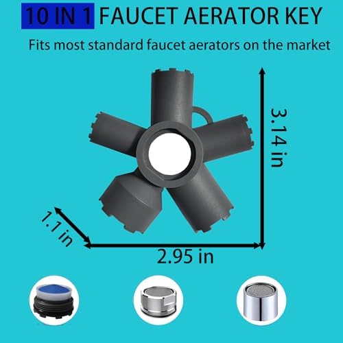 10-in-1 Faucet Aerator Removal Tool, Universal Aerator Wrench Kit, Fits - Image 2