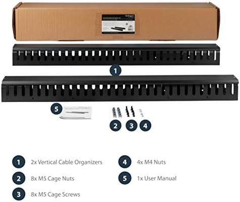 StarTech 40U Vertical Cable Manager, Finger Ducts - Image 5