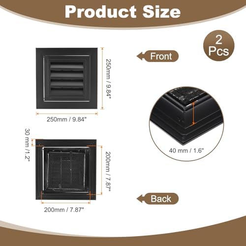 PATIKIL 2Pcs Return Air Vent Cover 8"x8" Linear Bar Removable - Image 2