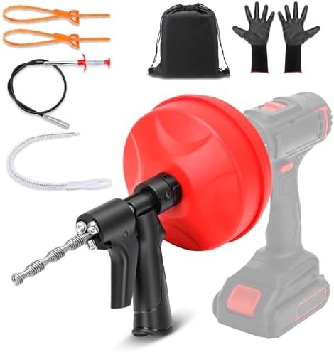KELIN 6 in 1 Drain Auger Kit, Dual-Mode 33FT Plumbing Snake by KELIN