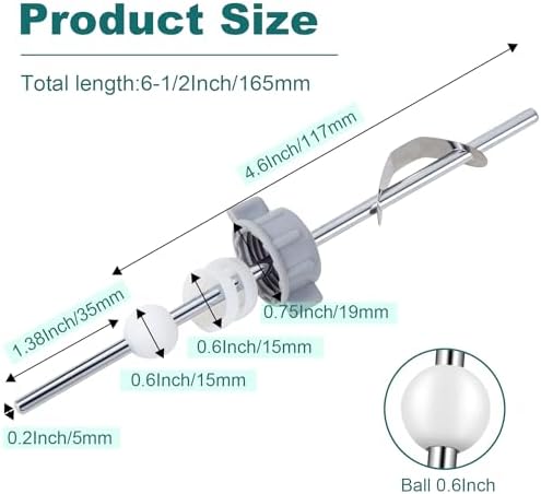 Lavatory Pop-Up Center Piece Assembly, Pop-Up Drain Repair Kit, Fits Most - Image 2