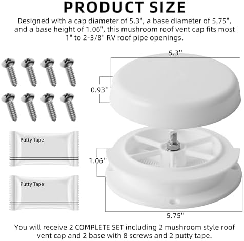 Mushroom Style RV Roof Vent Cap - Image 2