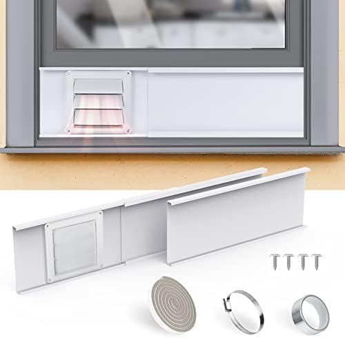 Flehomo Dryer Vent Window Kit, Include Dryer Vent Cover by Flehomo