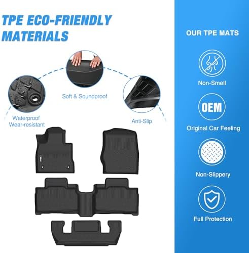 Nilight TPE Floor Mats for Ford Explorer 6 Seats - Image 3